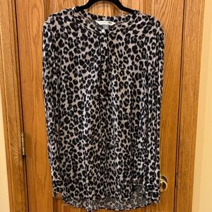 Old Navy Black and Gray Animal Print Tunic Shirt